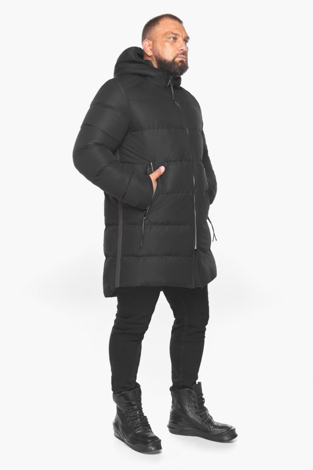 Мужская зимняя комфортная куртка цвет чёрный модель 57055 Braggart "Aggressive" фото 3