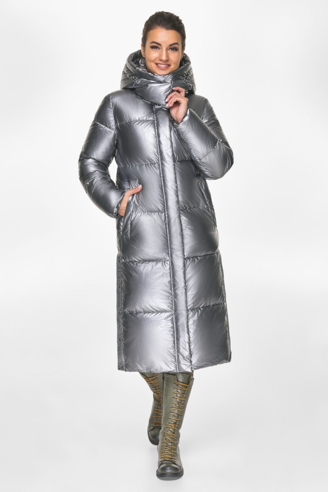 Оригинальная зимняя женская куртка цвета серебра модель 52650 Braggart "Angel's Fluff" фото 2