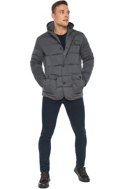 Куртка – воздуховик весенний фирменный мужской цвет мокрый асфальт модель 35230 Braggart "Angel's Fluff Man" фото 1