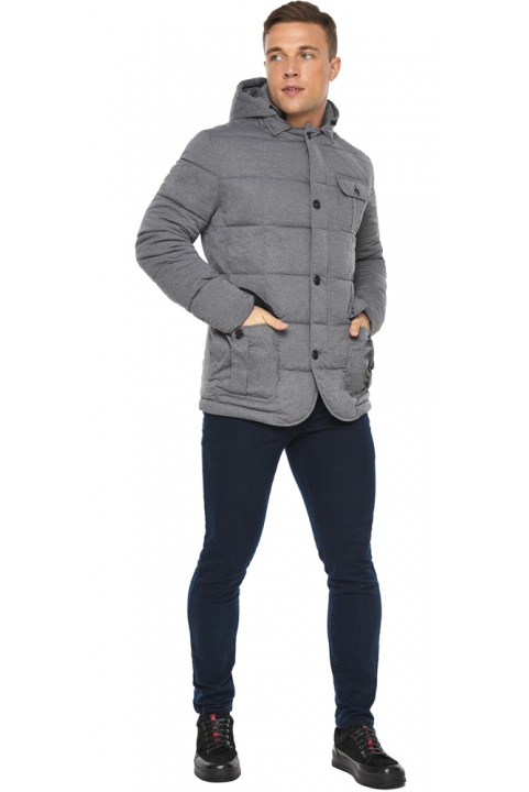 Куртка – воздуховик модный мужской пепельный осенне-весенний модель 35230 Braggart "Angel's Fluff Man" фото 1