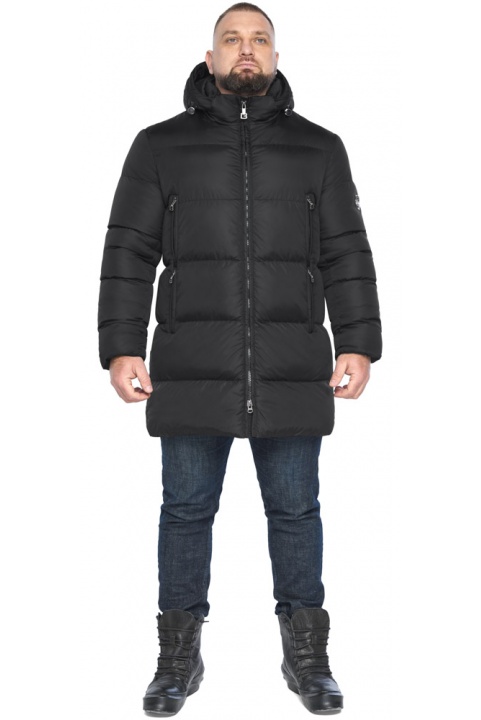 Мужская чёрная повседневная зимняя куртка на молнии модель 63957 Braggart "Aggressive" фото 1