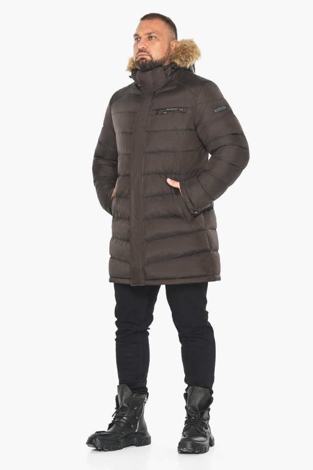 Зимова куртка чоловіча з манжетами кавова модель 49718 Braggart "Aggressive" фото 9