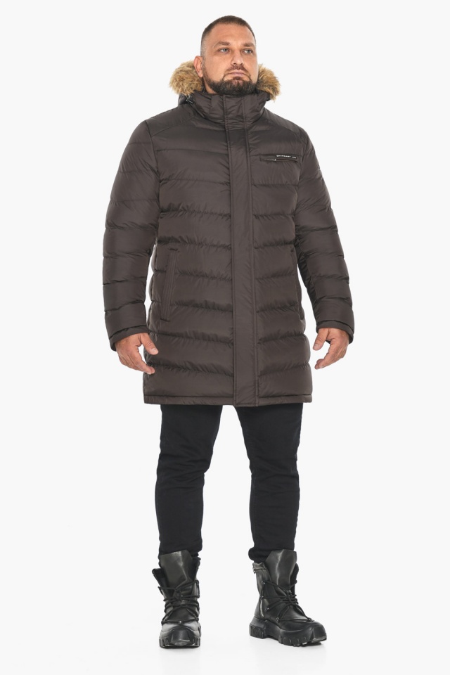 Зимова куртка чоловіча з манжетами кавова модель 49718 Braggart "Aggressive" фото 7