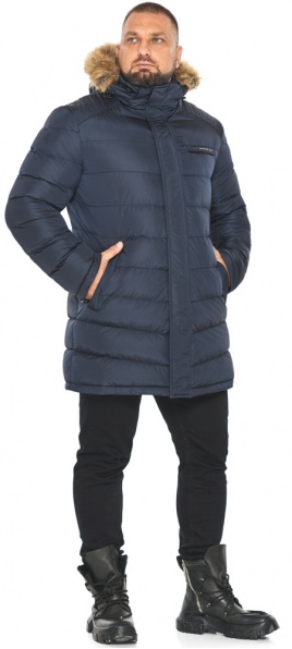 Куртка мужская зимняя тёмно-синяя с воротником модель 49718 Braggart "Aggressive" фото 1