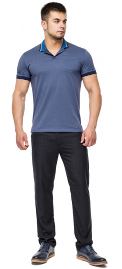 Фирменная футболка поло мужская цвет джинс модель 6422 Braggart фото 1