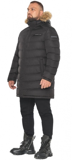 Чорна куртка чоловіча на зиму довга модель 49718 Braggart "Aggressive" фото 1