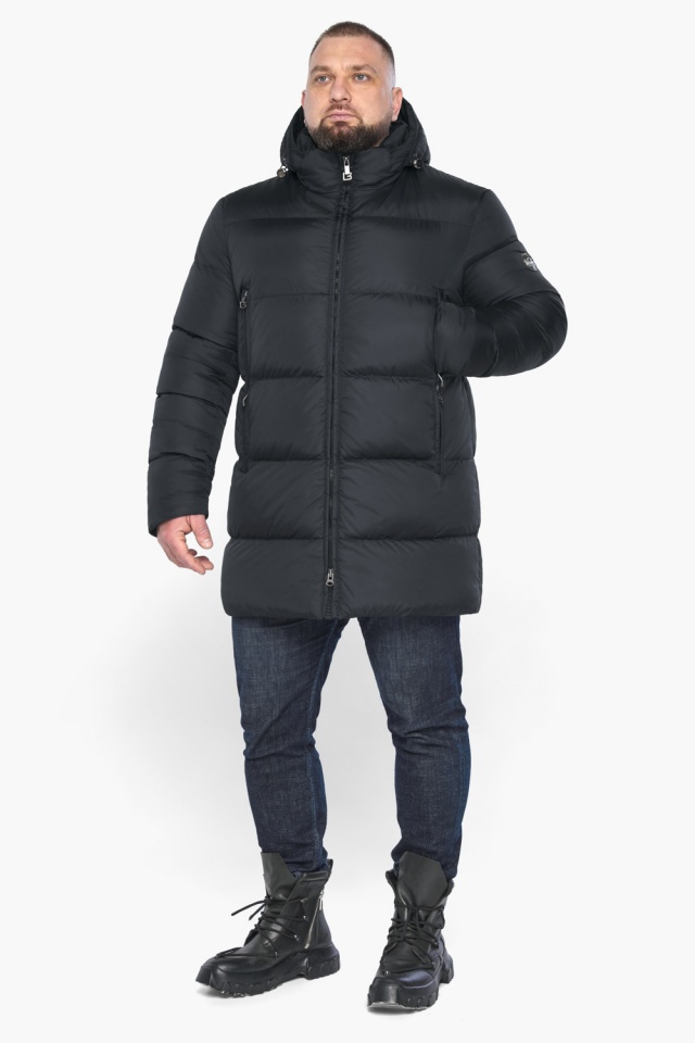 Зимняя мужская графитовая куртка с карманами модель 63957  фото 2