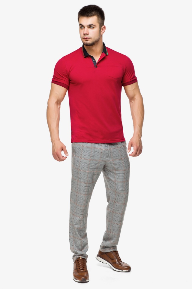 Мужская легкая футболка поло красного цвета модель 6422 Braggart фото 4