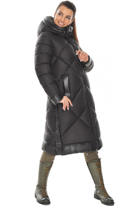 Куртка женская морионовая с высоким воротником модель 51675 Braggart "Angel's Fluff" фото 1