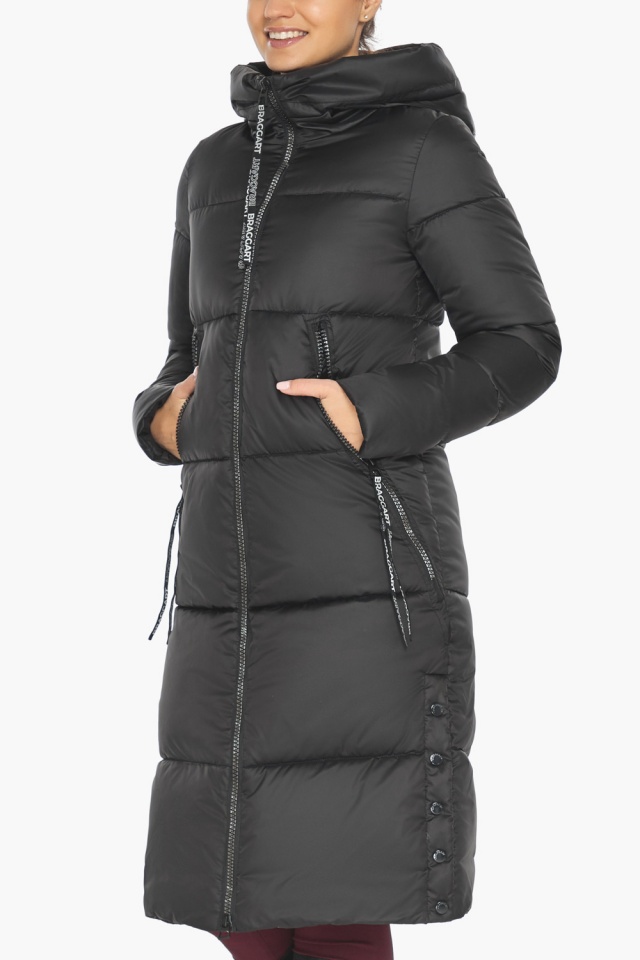 Куртка чорна жіноча люксова модель 56530 Braggart "Angel's Fluff" фото 12