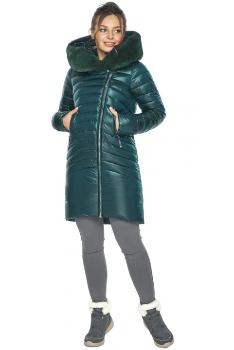 Зелена куртка жіноча на блискавці 533-28 Ajento – Wild фото 1
