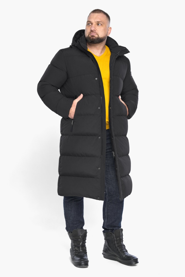 Комфортная зимняя мужская чёрная куртка модель 59900 Braggart "Dress Code" фото 3