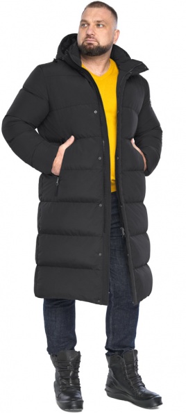 Комфортная зимняя мужская чёрная куртка модель 59900 Braggart "Dress Code" фото 1