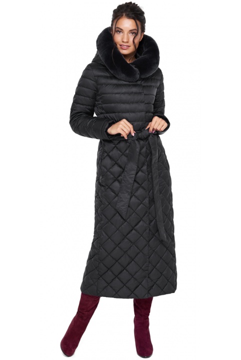 Женская зимняя куртка оригинальная цвет черный модель 31012 Braggart "Angel's Fluff" фото 1