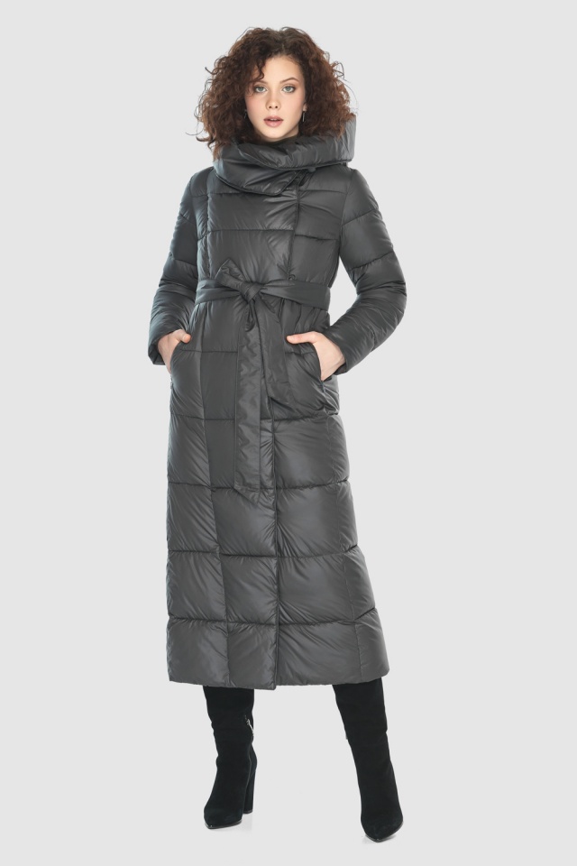 Элегантная серая 1 женская курточка модель M6321 Moc – Ajento – Vivacana фото 2