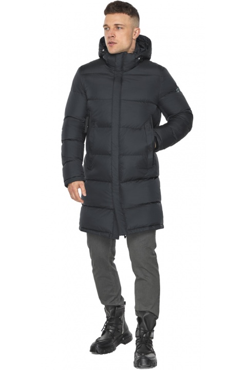 Длинная куртка для мужчин зимняя графитовая модель 49773 Braggart "Dress Code" фото 1