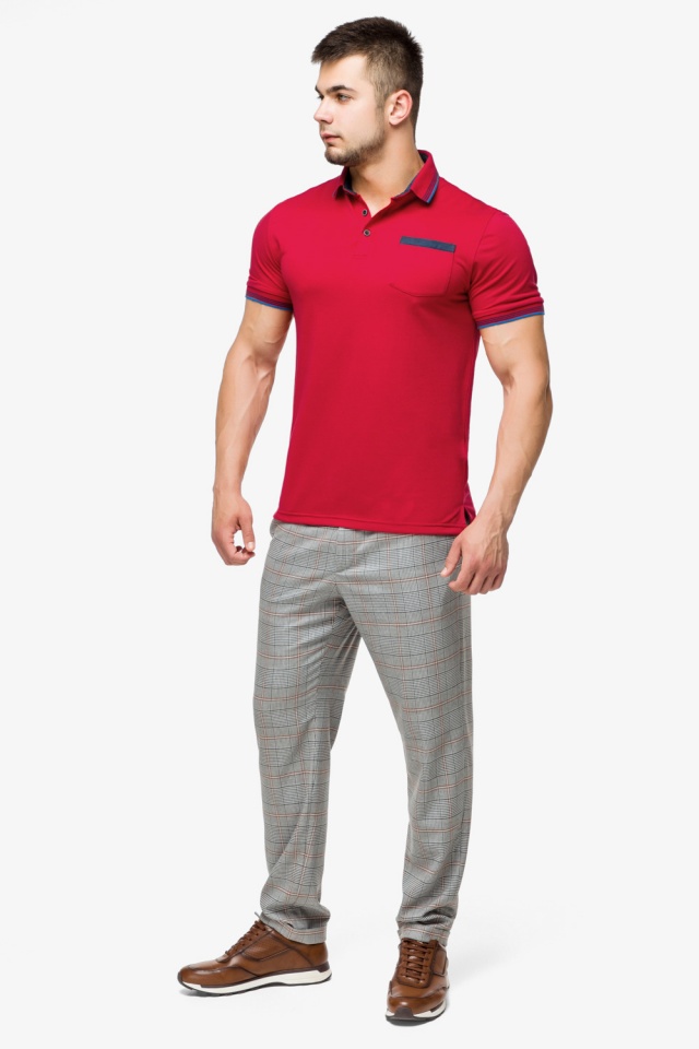 Качественная футболка поло мужская красная модель 6694 Braggart фото 2
