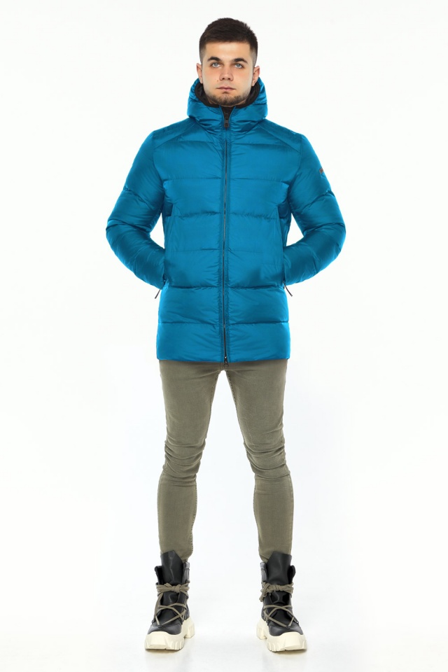 Мужская бирюзовая куртка зимняя высококачественная модель 37055 Braggart "Aggressive" фото 2