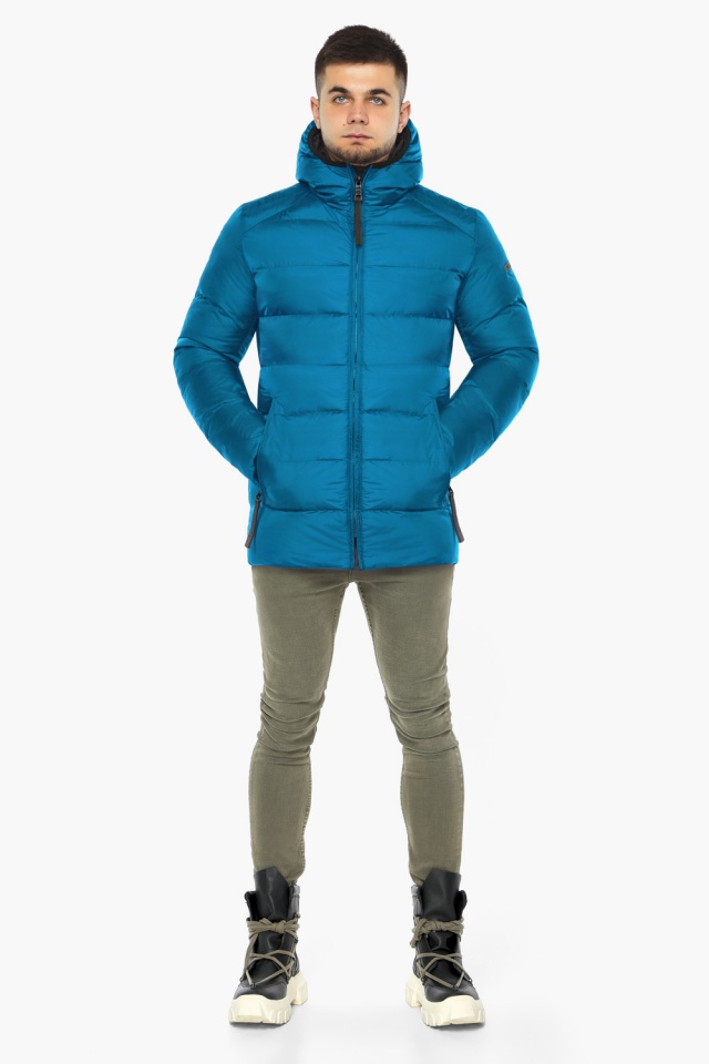 Мужская бирюзовая куртка зимняя высококачественная модель 37055 Braggart "Aggressive" фото 3