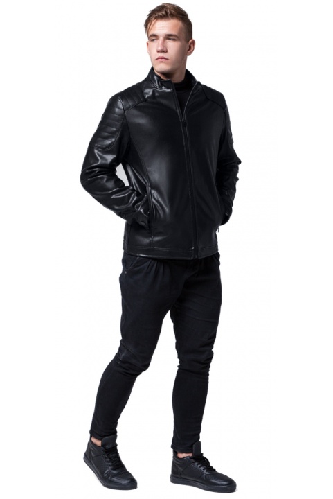Черная мужская осенне-весенняя куртка на молнии модель 4129 Braggart "Youth" фото 1