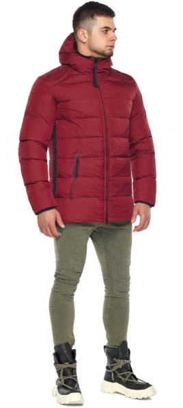 Утеплённая бордовая куртка зимняя для мужчин модель 37055 Braggart "Aggressive" фото 1