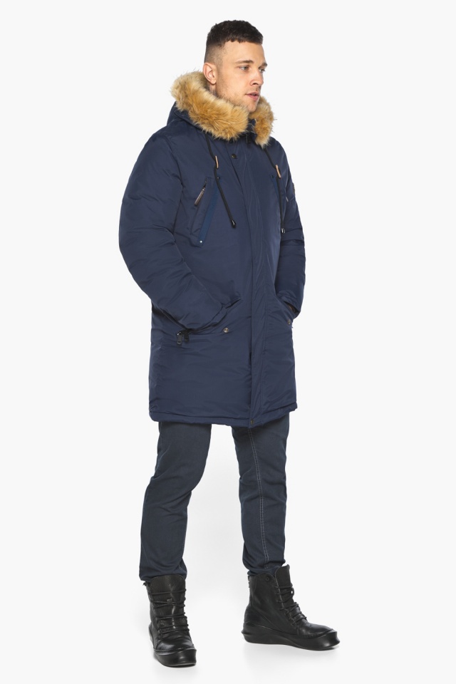 Куртка – воздуховик стильный мужской зимний тёмно-синий модель 30618 Braggart "Angel's Fluff Man" фото 5