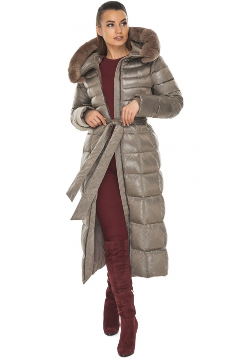 Женская зимняя куртка с манжетами цвет тауп модель 59485 Braggart "Angel's Fluff" фото 1
