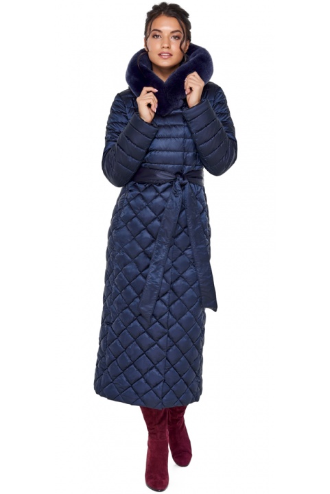 Зимняя синяя куртка женская с потайными карманами модель 31012 Braggart "Angel's Fluff" фото 1