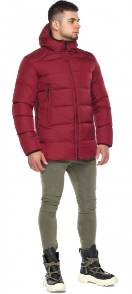 Утеплена бордова куртка зимова для чоловіків модель 37055 Braggart "Aggressive" фото 1