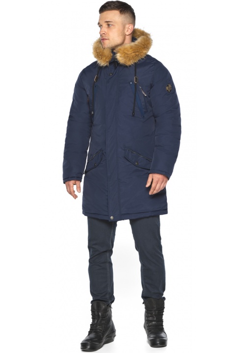 Куртка – воздуховик стильный мужской зимний тёмно-синий модель 30618 Braggart "Angel's Fluff Man" фото 1