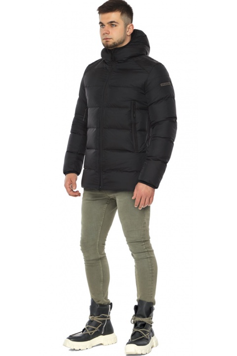 Чёрная мужская тёплая курточка на зиму модель 37055 Braggart "Aggressive" фото 1