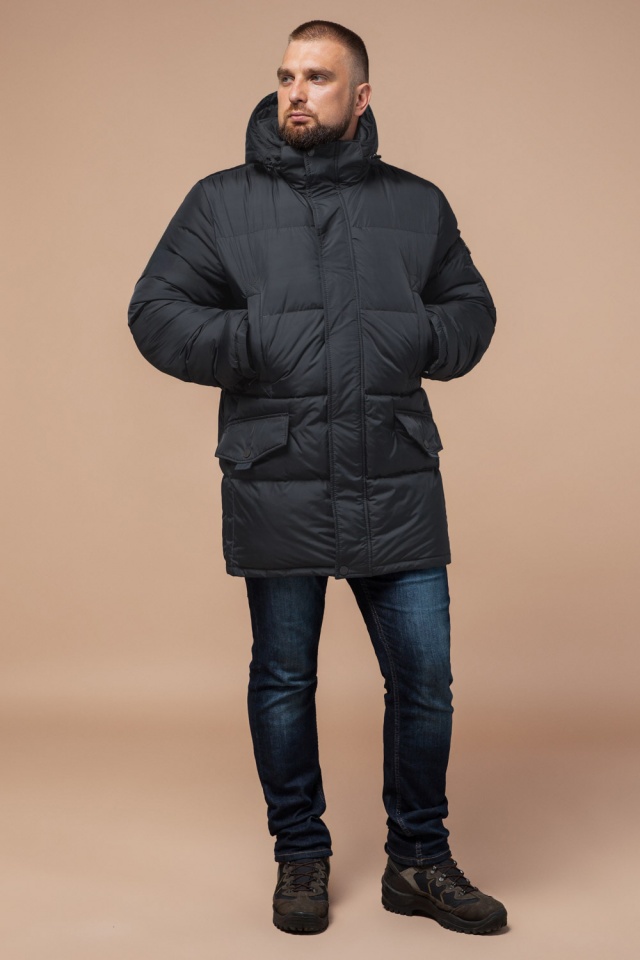 Чоловіча куртка великого розміру тепла графітова зимова модель 3284 Braggart "Titans" фото 2