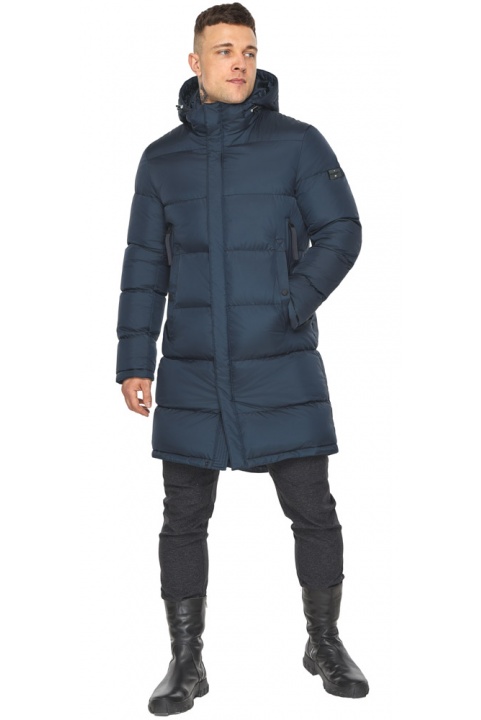 Довга темно-синя чоловіча куртка з манжетами модель 59883 Braggart "Dress Code" фото 1