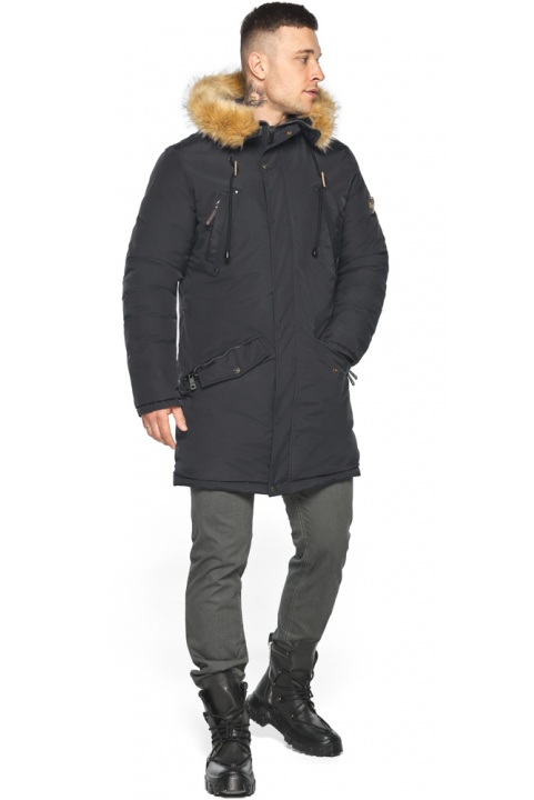 Куртка – воздуховик вільного крою чорний зимовий чоловічий модель 30618 Braggart "Angel's Fluff Man" фото 1