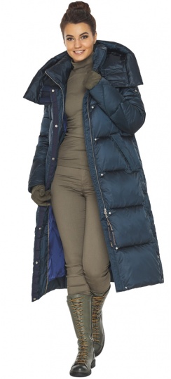 Синяя куртка женская длинная модель 41565 Braggart "Angel's Fluff" фото 1