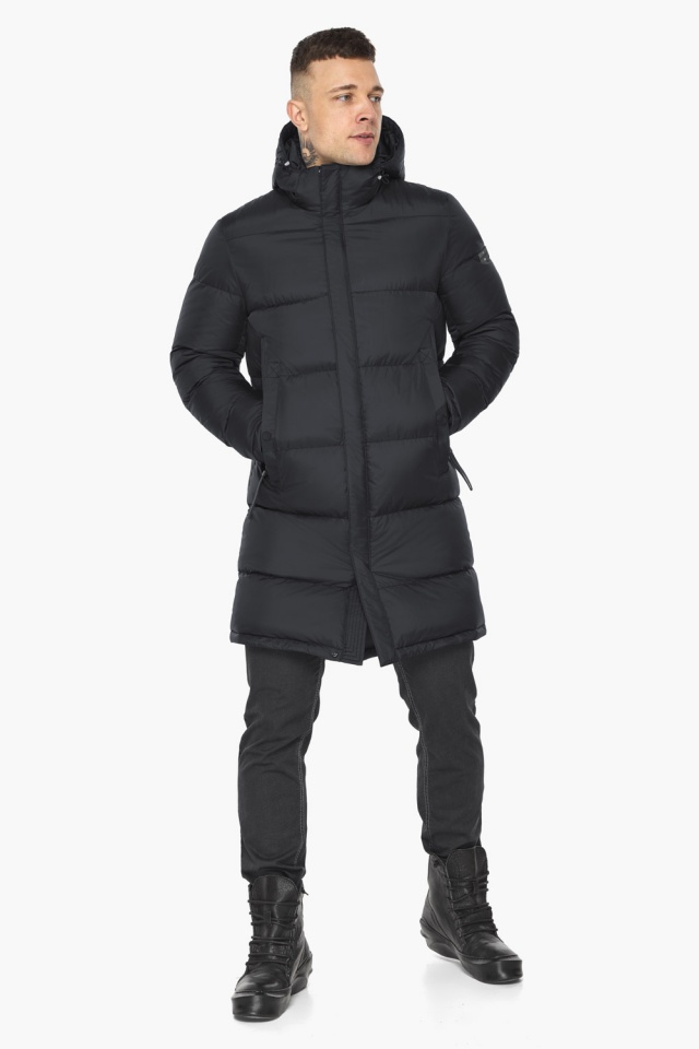 Мужская чёрная куртка с воротником-стойкой модель 59883 Braggart "Dress Code" фото 3