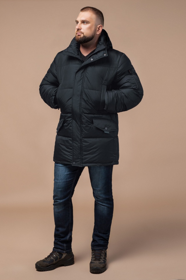 Зимняя мужская трендовая черная куртка большого размера модель 3284 Braggart "Titans" фото 3
