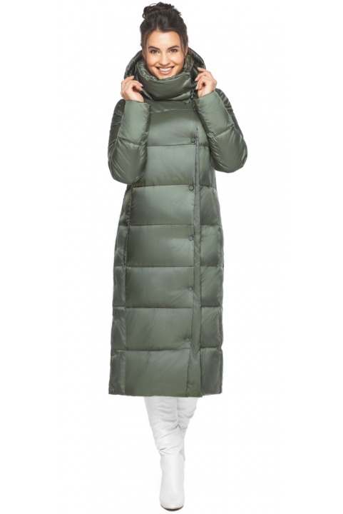 Оливковая куртка зимняя женская стильная модель 41830 Braggart "Angel's Fluff" фото 1