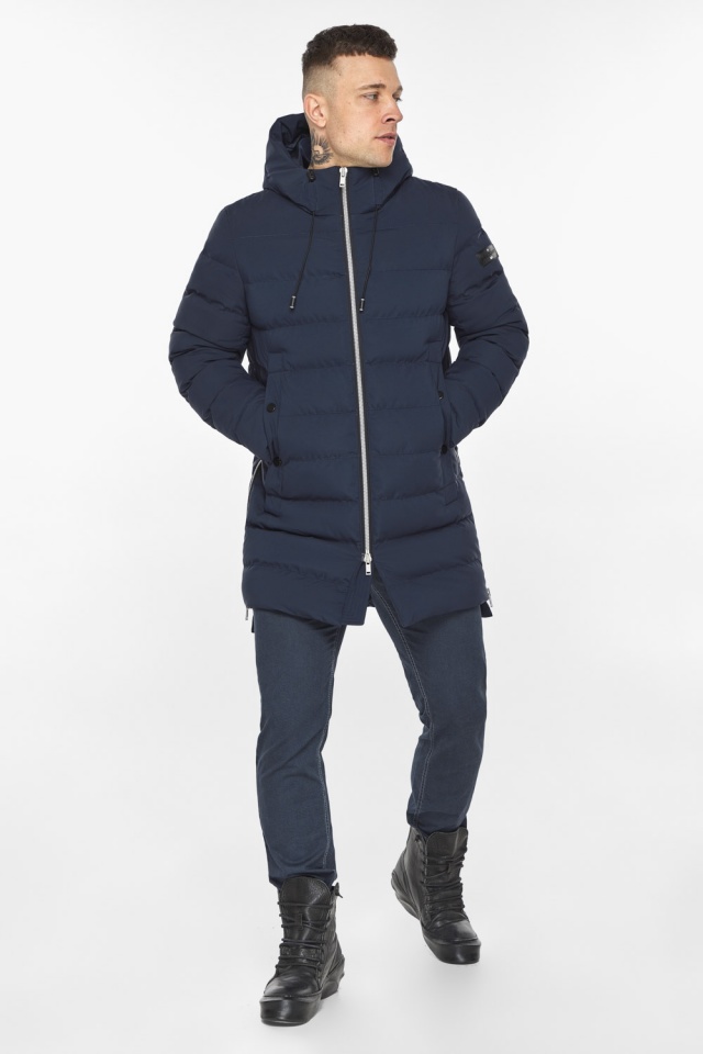 Модная мужская куртка зимняя цвет тёмно-синий модель 49023 Braggart "Aggressive" фото 2