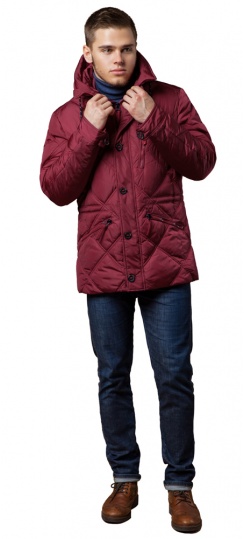 Красная зимняя куртка стандартной длины мужская модель 12481 Braggart "Dress Code" фото 1