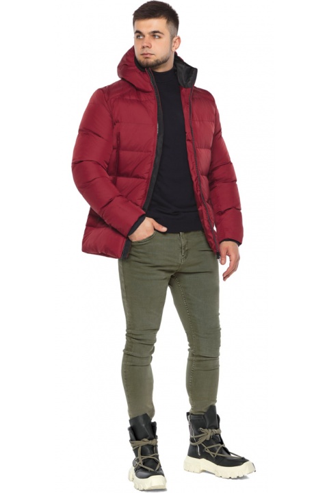 Утеплённая зимняя мужская куртка в бордовом цвете модель 37055 Braggart "Aggressive" фото 1