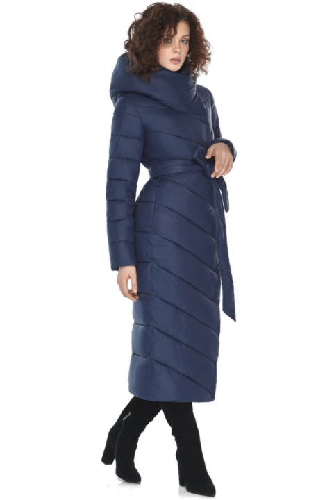 Приталенная женская куртка синего цвета модель M6471 Moc – Ajento – Vivacana фото 1