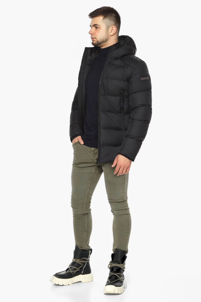 Чёрная мужская зимняя куртка с удобными карманами модель 37055 Braggart "Aggressive" фото 2