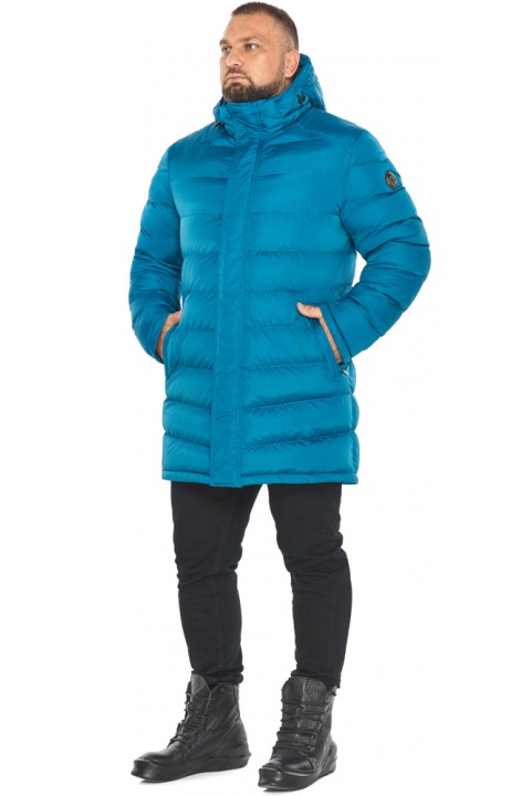 Бірюзова комфортна куртка чоловіча на зиму модель 49818 Braggart "Aggressive" фото 1