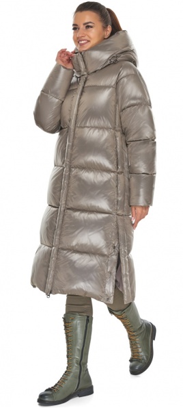 Женская зимняя тауповая куртка с манжетами модель 53631 Braggart "Angel's Fluff" фото 1