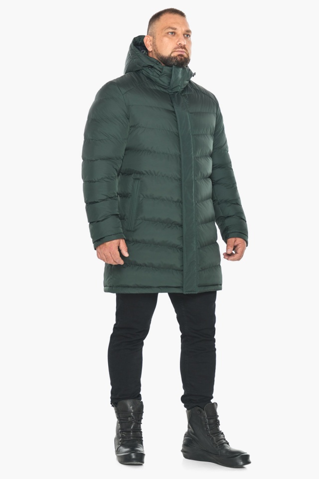 Куртка мужская зимняя длинная цвет тёмно-зелёный модель 49818 Braggart "Aggressive" фото 2