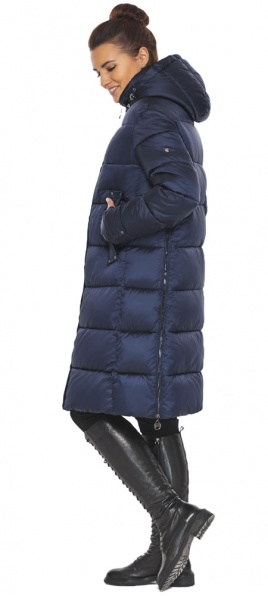Довга куртка жіноча сапфірового кольору модель 47150 Braggart "Angel's Fluff" фото 1