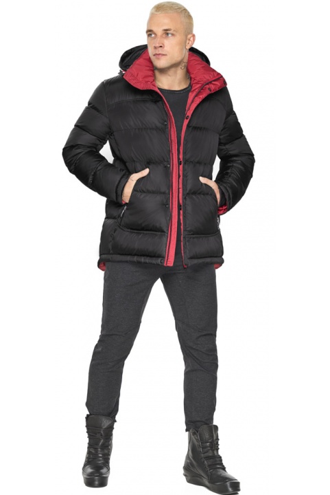Мужская брендовая куртка на зиму цвет чёрный-красный модель 51999 Braggart "Aggressive" фото 1