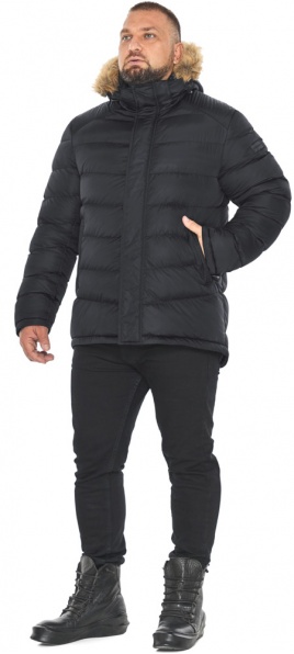 Коротка чорна куртка чоловіча модель 49868 Braggart "Aggressive" фото 1