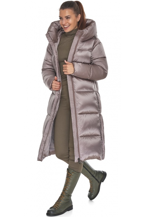 Зимняя женская аметриновая длинная куртка модель 53631 Braggart "Angel's Fluff" фото 1